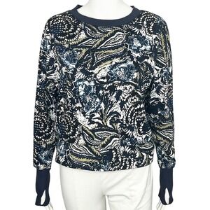 Joie Women's Paisley Printed Long Sleeve Pullover Sweatshirt‎ With Thumbholes S